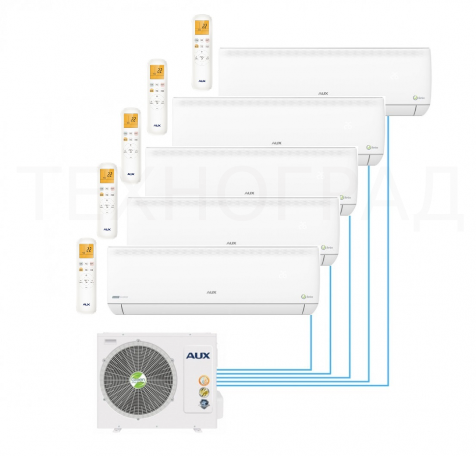 Мультисплит-система AUX AM5-H42 + AMWM-H07 х 4шт + AMWM-H09 х 1шт